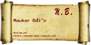 Mauker Bán névjegykártya